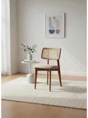 Kleinhaus Furniture Roma Ahşap Sandalye, Modern Tasarım, Hazeran Sırtlı, Estetik Gürgen İskelet