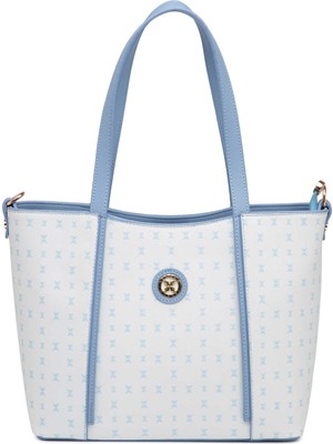 Tergan Mavi Print Kadın Omuz Çantası - S1WPR0000804-T3E