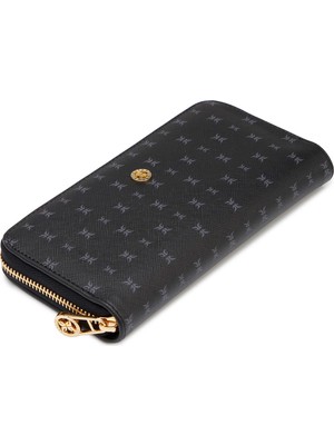 Tergan Siyah Print Kadın Cüzdan - S1CB00055823-T0E