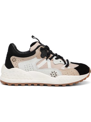 Tergan Ekru Deri-Tekstil Kadın Sneaker - K25I1AY67897-T2T