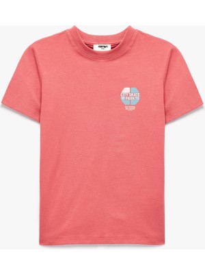 Koton Pamuklu Bisiklet Yaka Kısa Kollu Baskılı Tişört