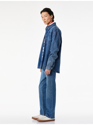 Koton Standart Bel Normal Bel Düz Paça Denim Pantolon - Mark Straight Jeans