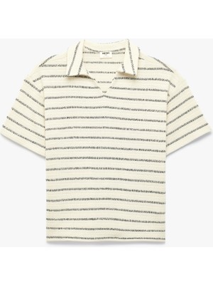 Koton Pamuklu Kısa Kollu Çizgili Polo Yaka Tişört