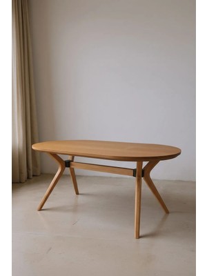 Kleinhaus Furniture Aulis Yemek Masası, Oval Yemek Masası, Modern Tasarım, Değiştirilebilir Renk
