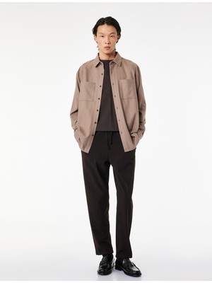 Koton Regular Fit Viskon Karışımlı Cepli Beli Bağcıklı Kumaş Pantolon