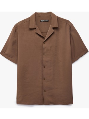 Koton Regular Fit Kısa Kollu Düğmeli Devrik Yaka Modal Gömlek