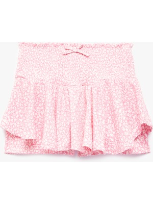 Koton Fiyonklu Gipeli Çiçek Desenli Pileli Şort Etek