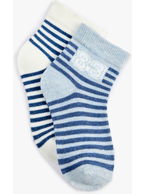 Koton Pamuklu 2'li Çizgili Soket Çorap Seti