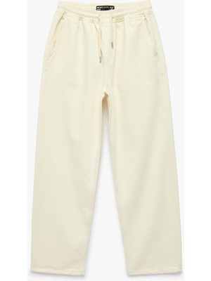 Koton Oversize Pamuklu Bol Beli Bağcıklı Jean Pantolon