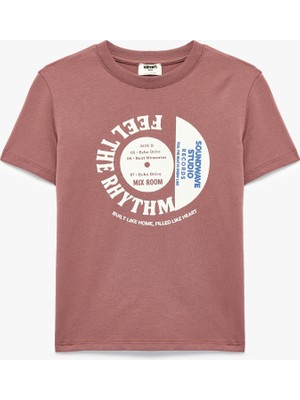 Koton Pamuklu Bisiklet Yaka Kısa Kollu Baskılı Tişört