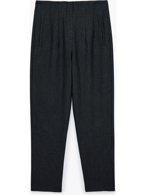 Koton Yüksek Bel Viskon Karışımlı Slim Fit Cigarette Pantolon