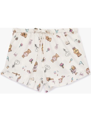 Koton Pamuklu Baskılı Rahat Kesim Mini Şort Pijama Altı