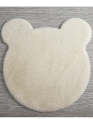 Sultan Halı Ayıcık Kafası Şekilli Beyaz Peluş Halı