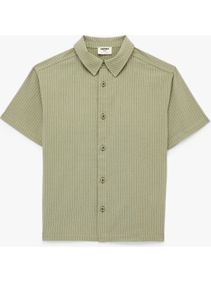 Koton Pamuklu Klasik Yaka  Kısa Kollu Basic Oversize Gömlek