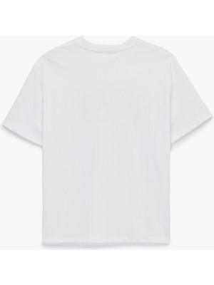 Koton Pamuklu Kısa Kollu Bisiklet Yaka Baskılı Tişört