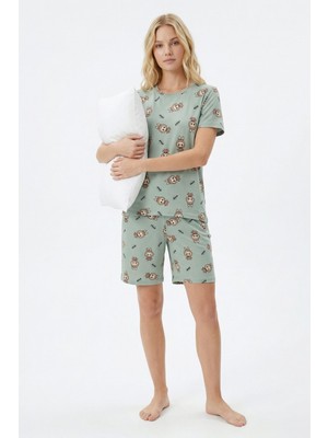 Rays Çağla Labubu Desen Tişört Pijama Takım 0710
