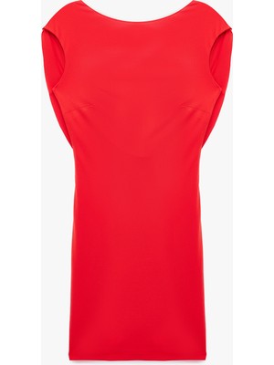 Koton Metal Aksesuarlı Kolsuz Degaje Yaka Bodycon Mini Abiye Elbise