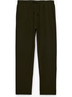 Koton Regular Fit Viskon Karışımlı Cepli Beli Bağcıklı Kumaş Pantolon