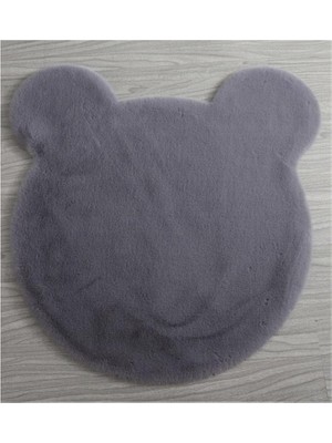 Sultan Halı Ayıcık Kafası Şekilli Antrasit Peluş Halı