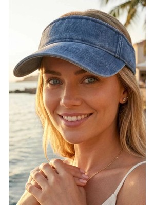 Tezzgelsin Kadın Eskitme Vintage %100 Pamuklu Tenisçi Vizör Şapka