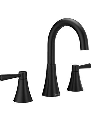 Moen Ronan Mat Siyah Iki Kulplu Yaygın Modern Banyo Bataryası, Vana Dahil, 84023BL