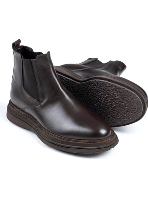 Naturel Deri Kışlık Erkek Bot Ayakkabı Kahverengi T13422