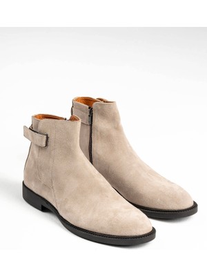 Naturel Deri Süet Erkek Bot Bej T11276