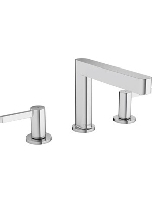 Hansgrohe Finoris Modern 2 Kulplu 3 Delikli 5" Uzun Banyo Lavabo Bataryası Krom, 76033001