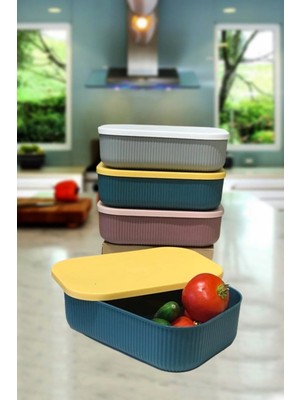 PremiumPort Setli 3 Çok Amaçlı Gıda Saklama Kabı, Kapaklı, 3,2 Lt x 3