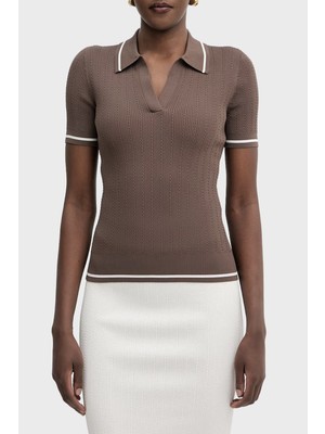 Armani Exchange Kontrast Renkli Kenar Süslemeli Polo Bayan Polo XW001897 AF10352 U6136