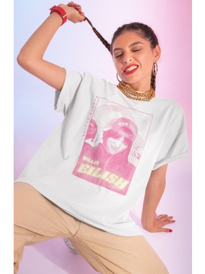 Sevbano Tasarım Billie Eilish Baskılı Unisex Oversize Şarkıcı Tişört