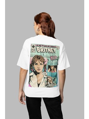 Sevbano Britney Spears Baskılı Unisex Oversize Şarkıcı Tişört
