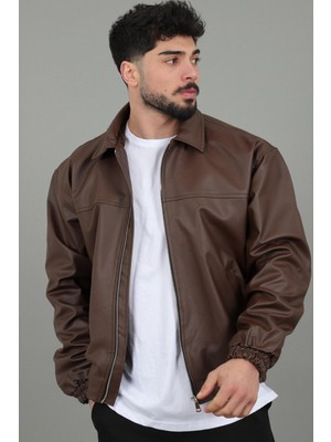 Stil Kombin Yakalı Bel Lastikli Suni Deri Mont 1787_50446