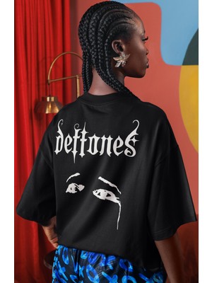 Sevbano Deftones Rock Metal Müzik Grubu Sırt Baskılı Unisex Oversize Tişört