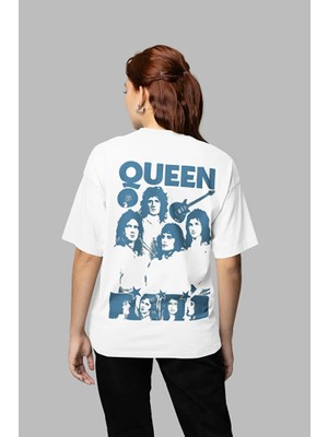 Sevbano Queen Müzik Grubu Baskılı Unisex Oversize Tişört