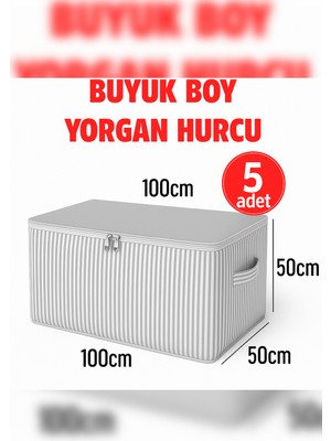 PremiumPort 5 Adet Antrasit Çizgili Maxi Yastık ve Yorgan Seti 100X50, Hurcu Desenli