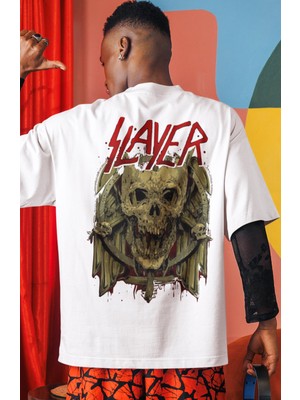 Sevbano Slayer Rock Metal Müzik Grubu Sırt Baskılı Unisex Oversize Tişört