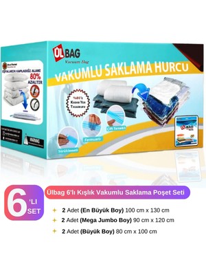 PremiumPort Kışlık 6'lı Ekstra Kalın Vakumlu Hurç Seti, Çok Amaçlı Saklama Çözümleri