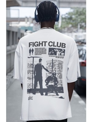 Sevbano Tasarım Fight Club Tyler Durden Efsane Film Sırt Baskılı Unisex Oversize Tişört