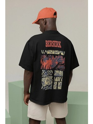 Sevbano Berserk Baskılı Unisex Oversize Anime Karakter Tişört