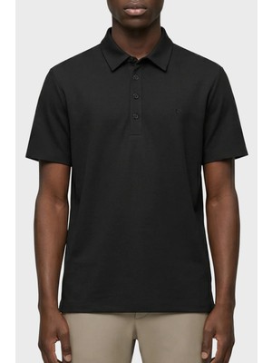 İsaora Isaora Logolu Regular Fit Düğmeli Polo Yaka T Shirt Erkek Polo Yaka T Shirt ISR3117 Blck