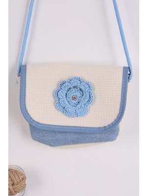 Joy Kids Kız Çocuk Çanta Hediyeli Vintage Premium Kot Takım (2-5yaş) (Ekru-Kot)