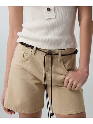 İpekyol Kuşaklı Non Denim Şort IS1260013071003