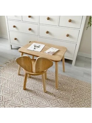 Vivense Mickey Masa Takımı 1 Sandalye, Kahverengi