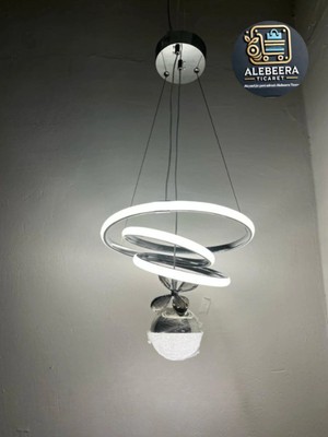 Kumsar Aydınlatma Alebeeraticaret Luminara Modeli Gümüş Kasa Tek Toplu 3 Renk LED Avize