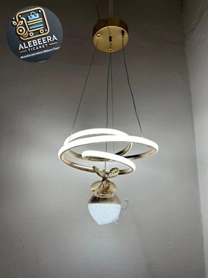 Kumsar Aydınlatma Tek Toplu Yay Avize Modeli  ( Gold Kasa )