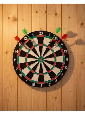 Ev ve Ofis Için 17 Inç Dart Tahtası Seti 4 Adet Dart Oku Dahil