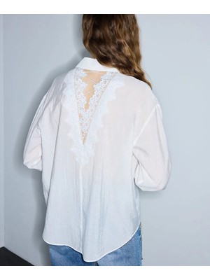 İpekyol Güpür Dantel Mix Gömlek IS1260025247002