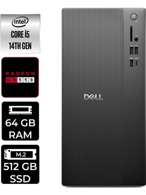 Dell Tower ECT1250 i5 14400 Masaüstü Bilgisayar 64GB RAM 512GB SSD FreeDOS + Per4 USB RPLSR003UP373