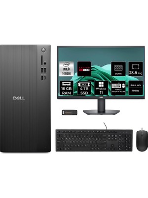 Dell Tower ECT1250 i7 14700 Masaüstü Bilgisayar 16GB RAM 4TB SSD 23.8" FHD Win11 Pro + Per4 USB RPLSR007UP704